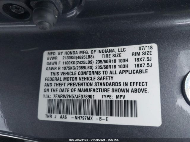 7FARW2H57JE078901 Honda CR-V EX