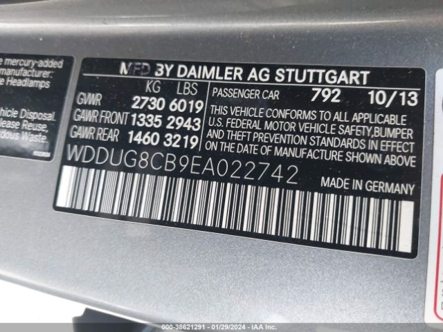 WDDUG8CB9EA022742 Mercedes-Benz S 550