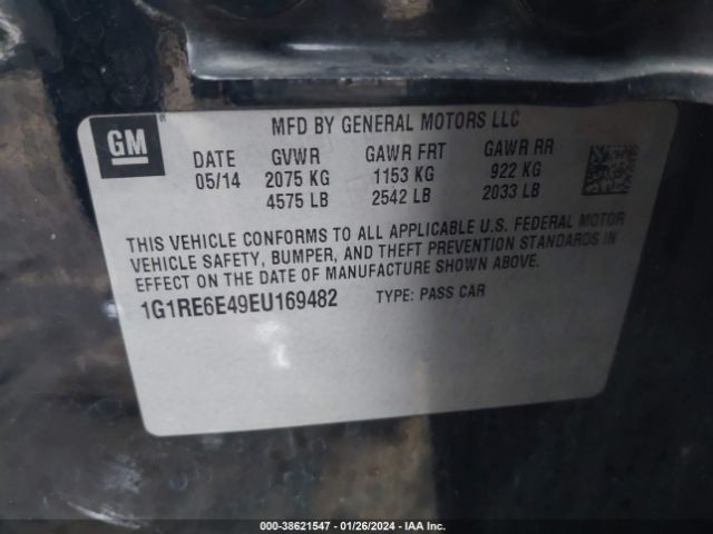 1G1RE6E49EU169482 Chevrolet Volt