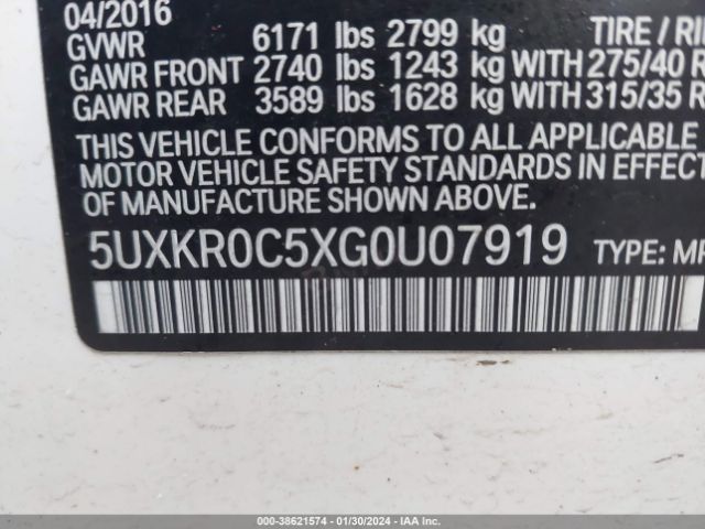 5UXKR0C5XG0U07919 BMW X5 Xdrive35i