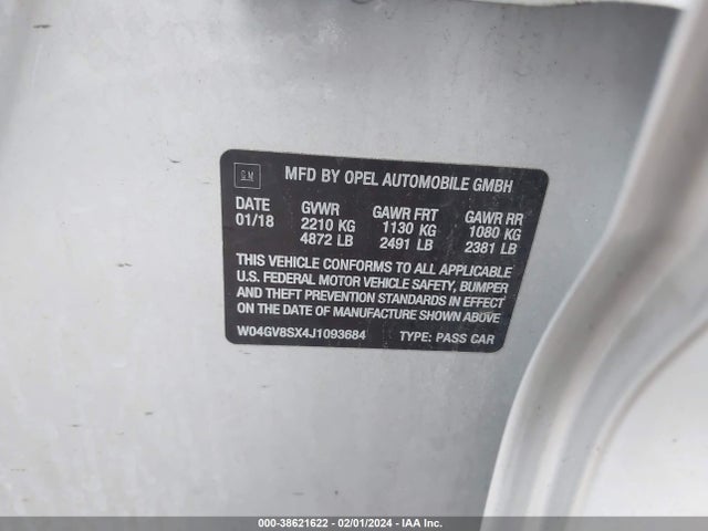 W04GV8SX4J1093684 Buick Regal Tourx Essence