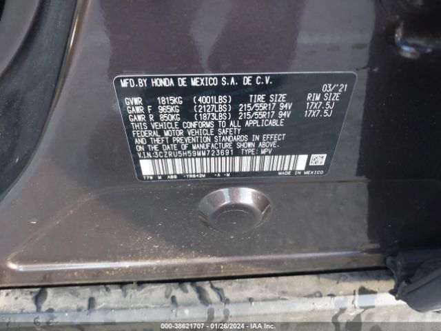 3CZRU5H59MM723691 Honda Hr-v 2wd Ex