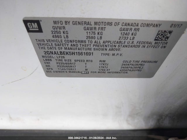 Chevrolet EQUINOX LS 2017 2GNALBEK5H1561691 Image 9