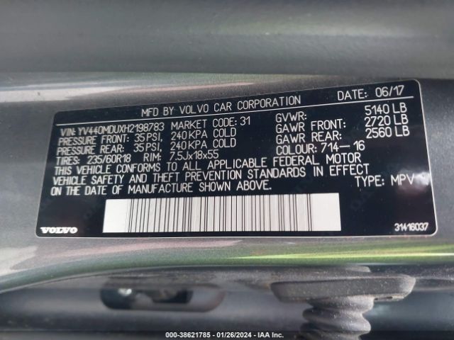 2017 VOLVO XC60 YV440MDUXH2198783 Photo 8