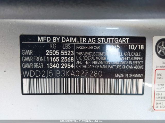 WDD2J5JB3KA027280 Mercedes-Benz CLS 450