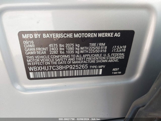 WBXHU7C38HP925265 BMW X1 Sdrive28i