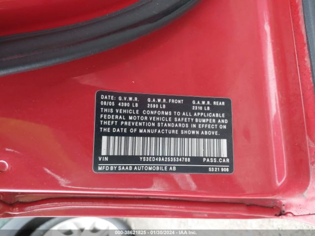 2005 SAAB 9-5 YS3ED49A253534788 Photo 8