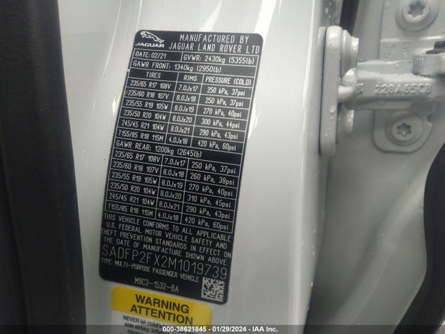 2021 JAGUAR E-PACE SADFP2FX2M1019739 Photo 8