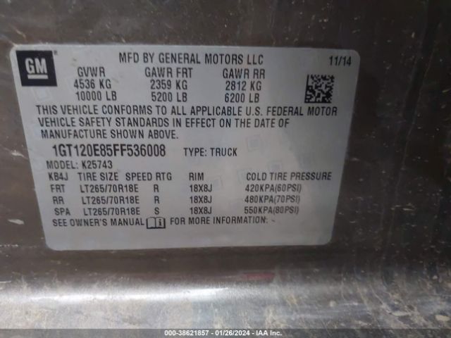 1GT120E85FF536008 GMC Sierra 2500hd Denali