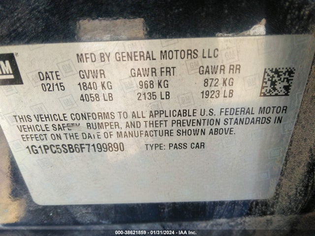 Chevrolet Cruze 1lt Auto 2015 1G1PC5SB6F7199890 Image 9
