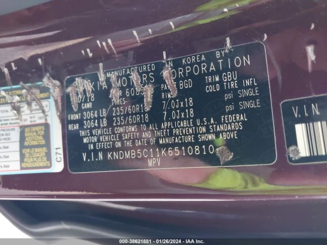 KNDMB5C11K6510810 KIA SEDONA EX