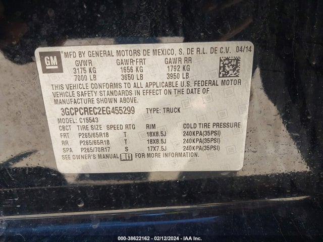 Chevrolet Silverado 1500 1lt 2014 3GCPCREC2EG455299 Image 9