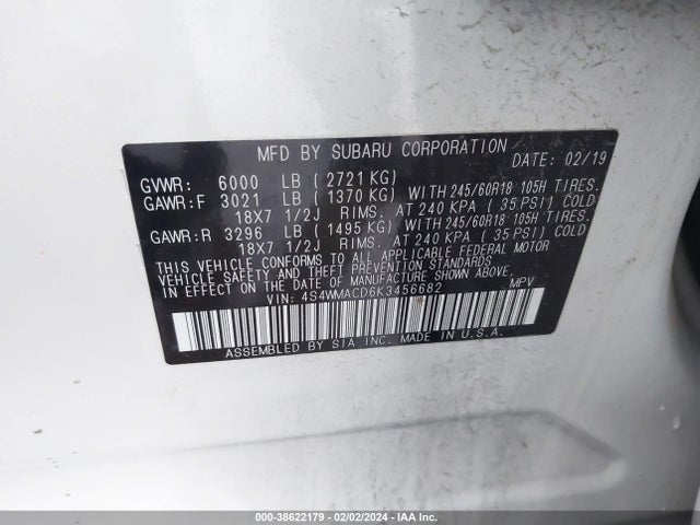 Subaru Ascent Premium 2019 4S4WMACD6K3456682 Image 9