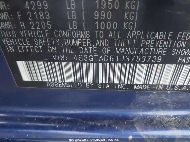 Subaru Impreza 2.0i Premium 2018 4S3GTAD61J3753739 Image 9