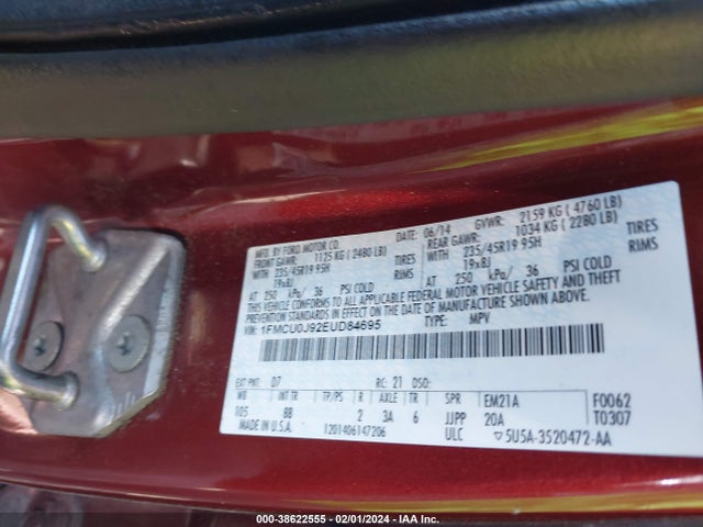 Ford Escape Titanium 2014 1FMCU0J92EUD84695 Image 9