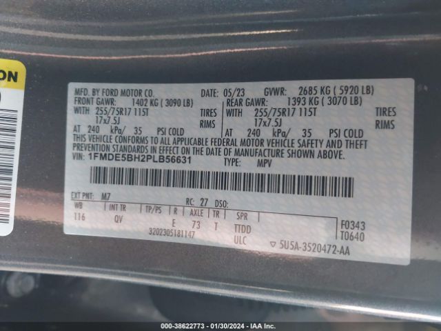 1FMDE5BH2PLB56631 Ford Bronco Big Bend