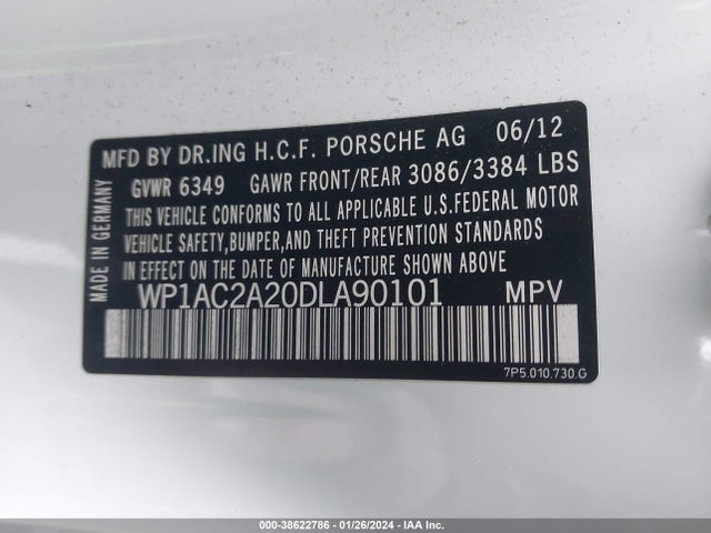 2013 PORSCHE CAYENNE WP1AC2A20DLA90101 Photo 8