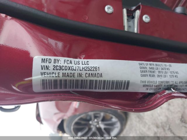 2C3CDXGJ7LH252261 Dodge Charger Scat Pack Rwd