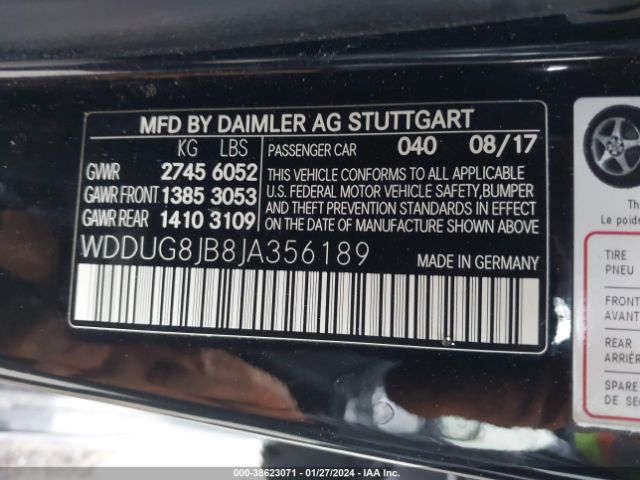 WDDUG8JB8JA356189 Mercedes-Benz Amg S 63 4matic