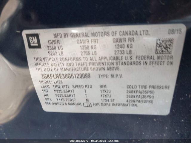 2GKFLNE38G6120099 GMC Terrain Sle-2