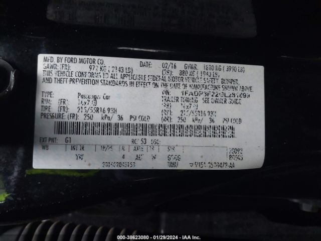 1FADP3F22GL281899 Ford FOCUS SE