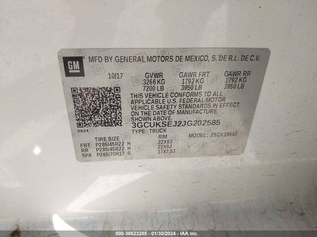 Chevrolet Silverado 1500 2lz 2018 3GCUKSEJ2JG202585 Image 9