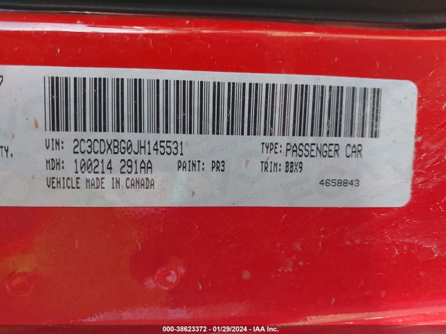 Dodge Charger Sxt Rwd 2018 2C3CDXBG0JH145531 Image 9