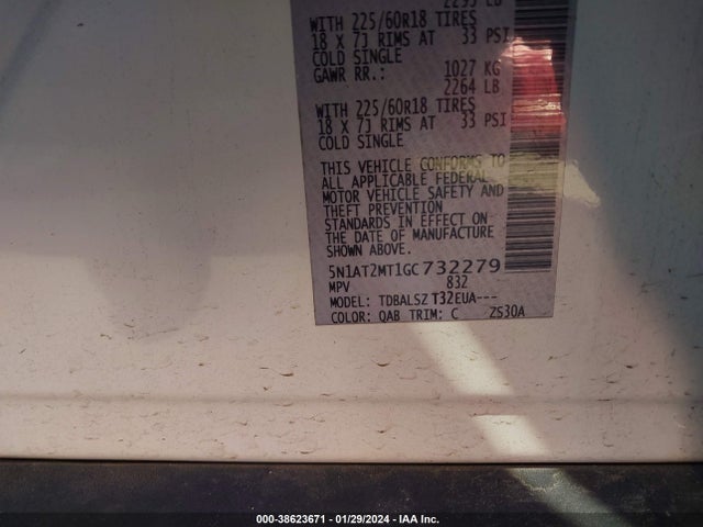 Nissan Rogue Sl 2016 5N1AT2MT1GC732279 Image 9