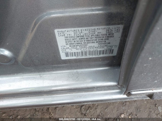 Nissan SENTRA S 2018 3N1AB7AP4JY272337 Image 9