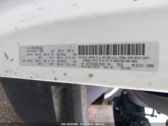 3C6TRVAG3GE127829 RAM Promaster 1500 Low Roof