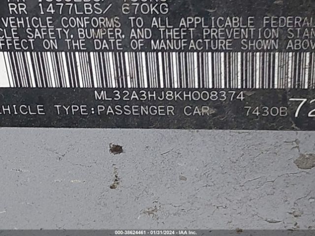 ML32A3HJ8KH008374 Mitsubishi Mirage Rf