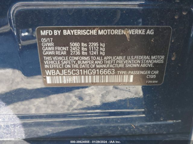 WBAJE5C31HG916663 BMW 540I