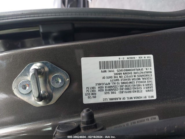 Honda ODYSSEY EX 2021 5FNRL6H59MB018425 Image 9