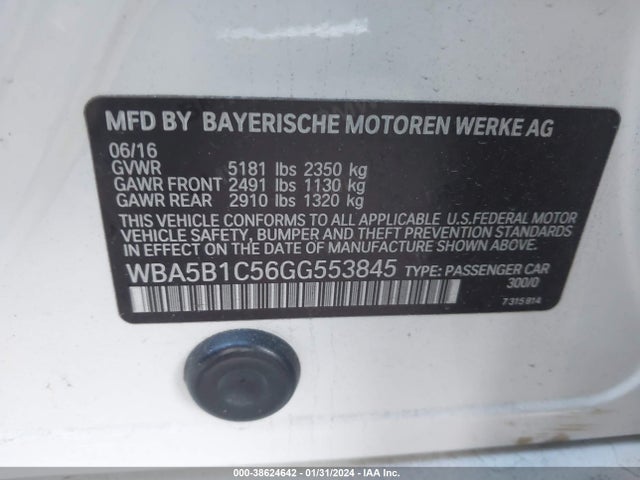 BMW 535i 2016 WBA5B1C56GG553845 Image 9