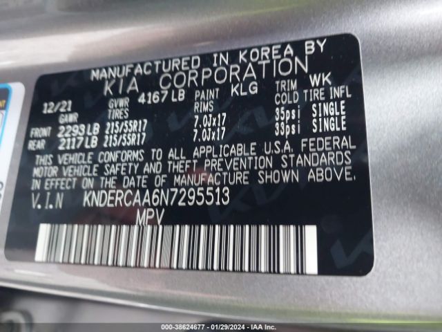 KNDERCAA6N7295513 KIA SELTOS EX