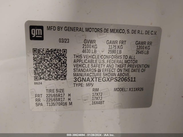 3GNAXTEGXPS206511 Chevrolet Equinox Awd 2fl