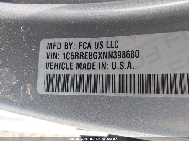 1C6RREBGXNN398680 RAM 1500 Big Horn Quad Cab 4x2 6'4 Box
