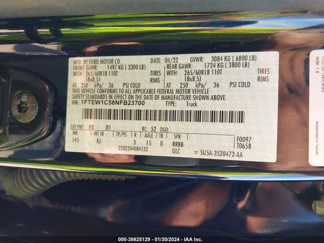 Ford F-150 King Ranch 2022 1FTEW1C58NFB23700 Image 9
