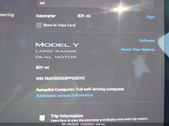 7SAYGDEE9PF925112 Tesla Model Y Awd/long Range Dual Motor All-wheel Drive