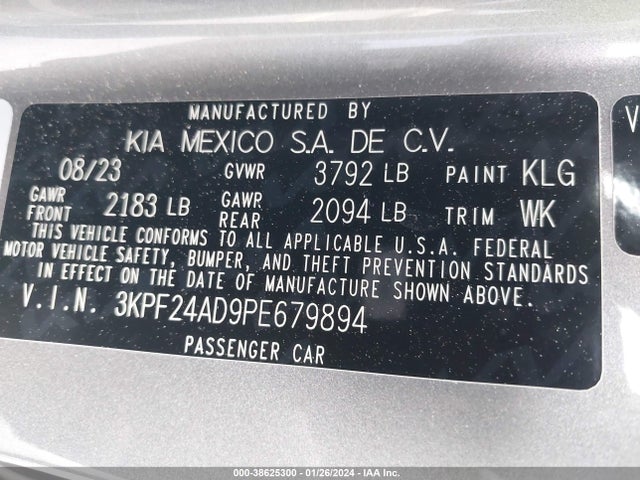KIA Forte Lxs 2023 3KPF24AD9PE679894 Image 9