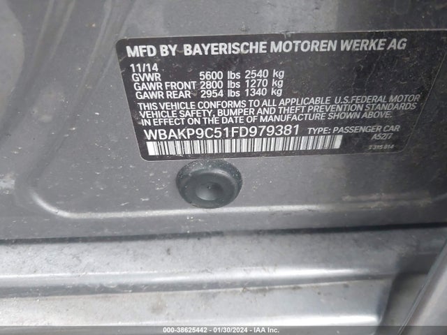 BMW 550i Xdrive 2015 WBAKP9C51FD979381 Image 9