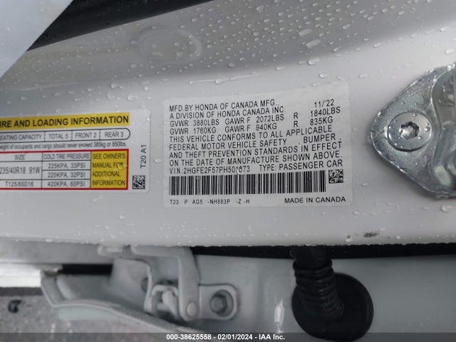 Honda Civic Sport 2023 2HGFE2F57PH501873 Image 9