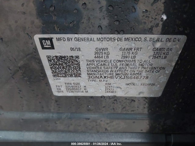 Chevrolet EQUINOX LS 2018 3GNAXHEVXJS646778 Image 9