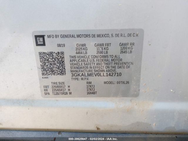 3GKALMEV0LL142710 GMC Terrain Fwd Sle