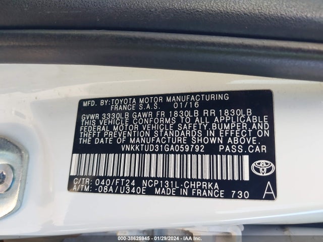 Toyota Yaris Se 2016 VNKKTUD31GA059792 Image 9