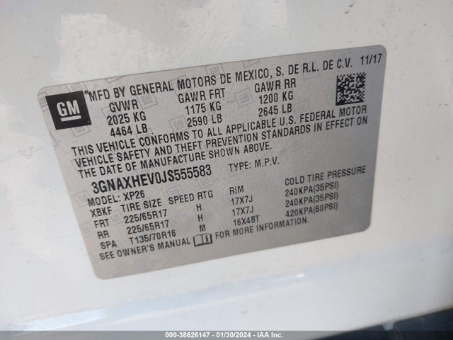 Chevrolet EQUINOX LS 2018 3GNAXHEV0JS555583 Image 9