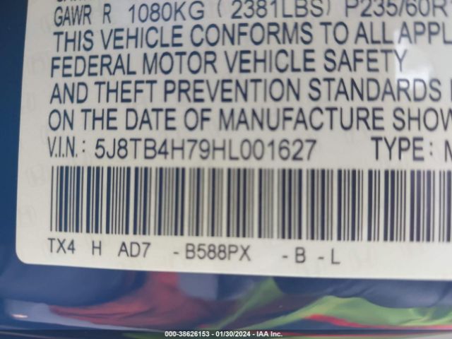 5J8TB4H79HL001627 Acura Rdx Advance Pkg