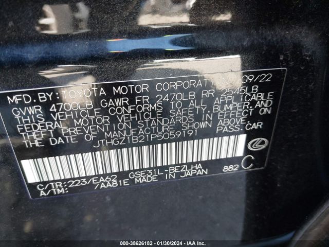 JTHGZ1B21P5059191 Lexus Is 350 F Sport
