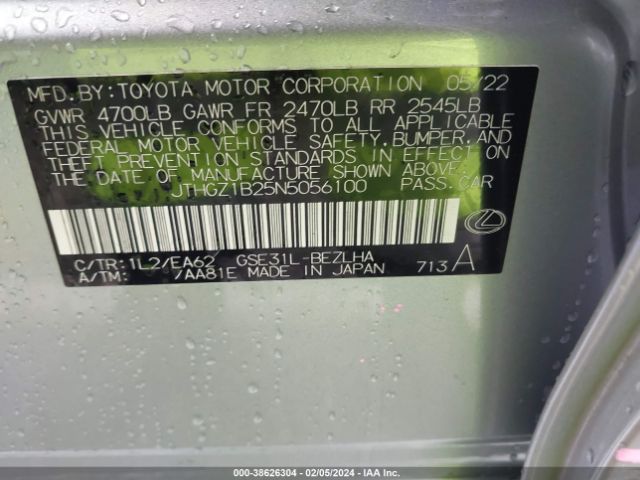 JTHGZ1B25N5056100 Lexus Is 350 F Sport