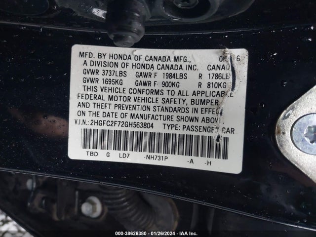 Honda CIVIC EX 2016 2HGFC2F72GH563804 Image 9